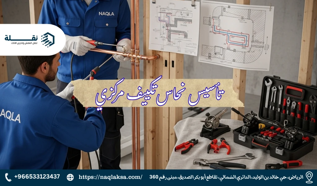 تخطيط مسارات مواسير النحاس والصرف على المخطط الهندسي