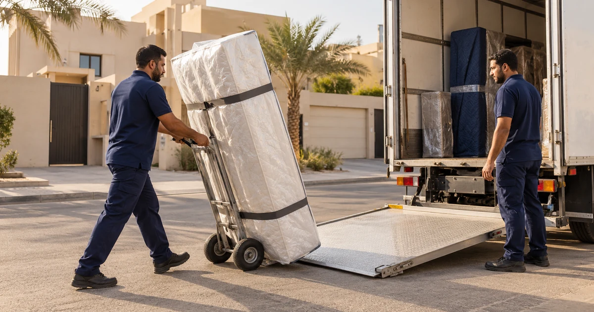نقل عفش شمال الرياض - نقل مرتبة مغلفة بالعربة إلى رافعة سيارة النقل