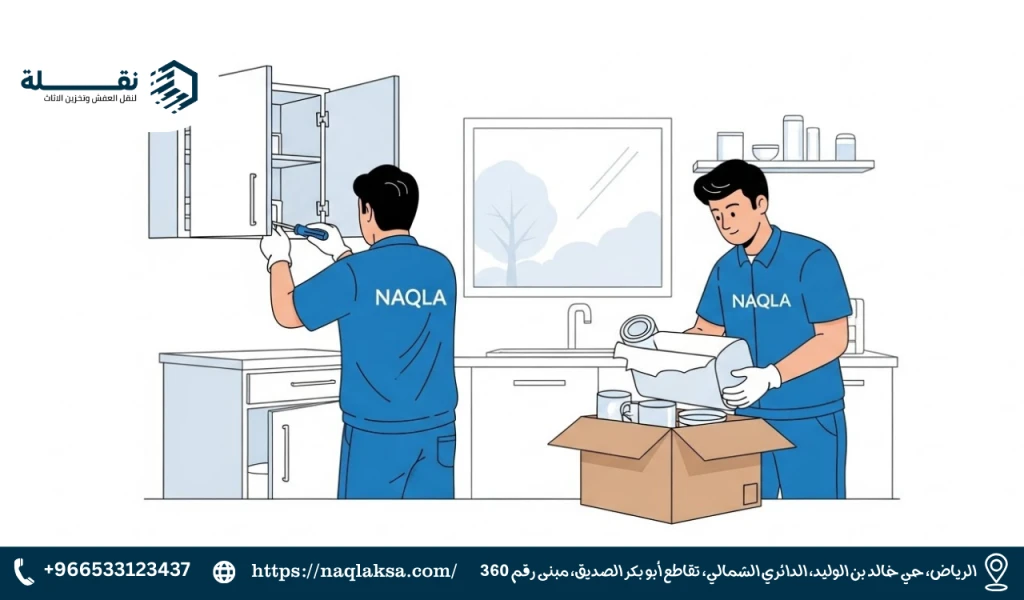 فك وتغليف المطبخ عند الانتقال لمنزل جديد